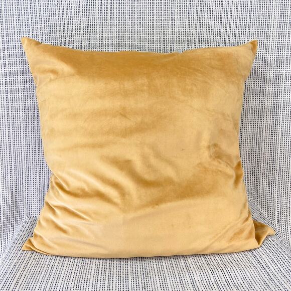 Cloud9 Designs Noah Velvet Pillow Gold Throw Decor No Insert 22 x 22 Square Sham - Picture 1 of 9